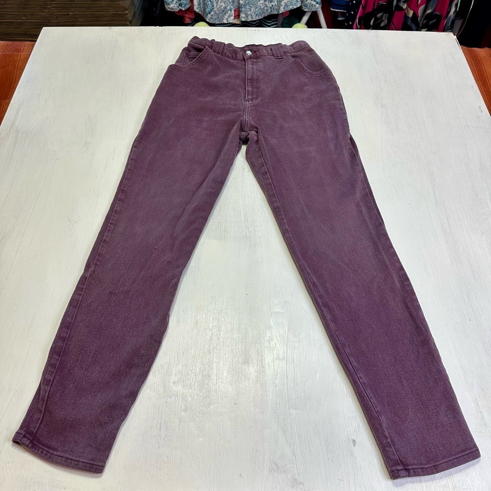 Vintage Bonjour Purple Jeans Women’s Size 14 High Rise Cotton Stretch USA - Picture 2 of 9